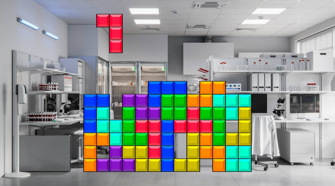 An example of a game of Tetris 